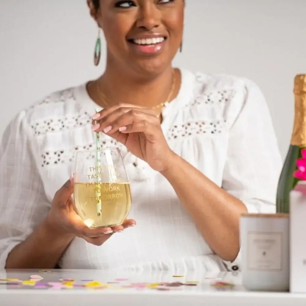 "Not Going To Work" Wine Glass
