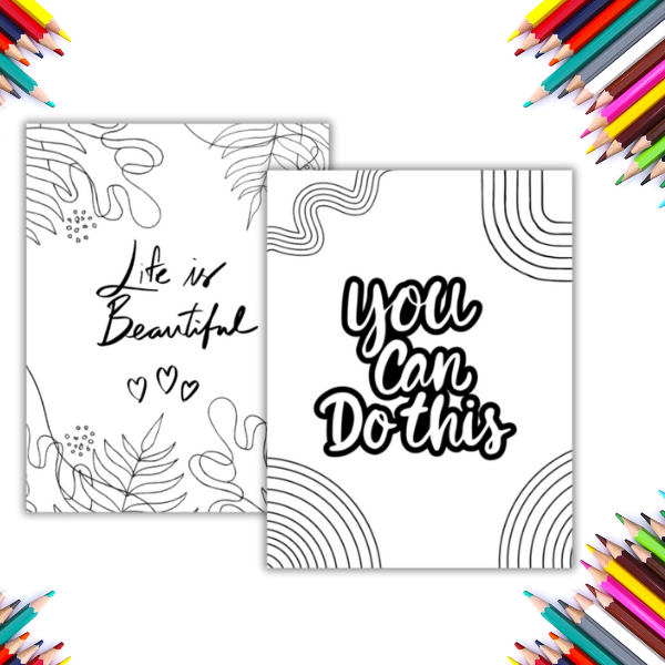 Printable Motivational Coloring Pages Abstract