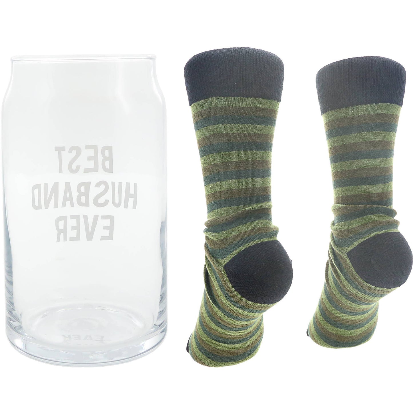 Beer Can Glass and Sock Set - Husband