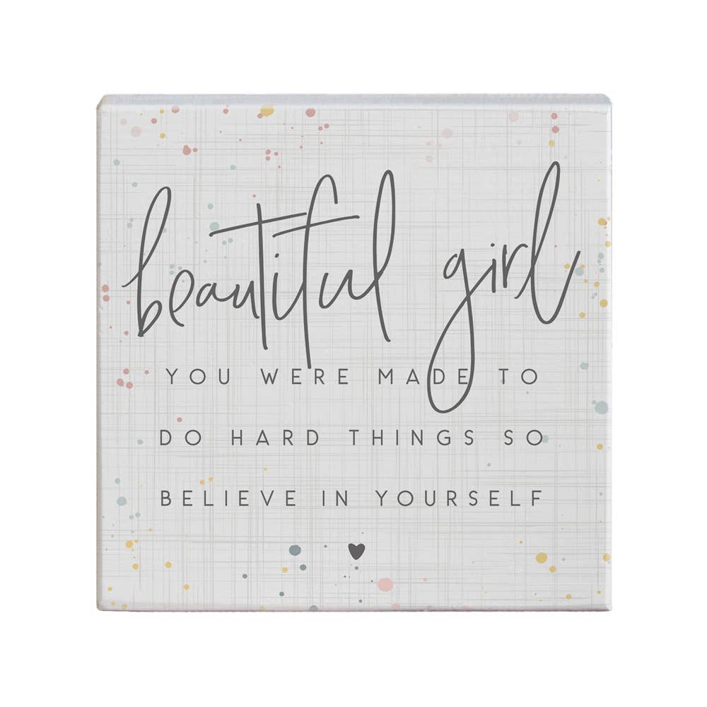 Beautiful Girl Block: 5.25" x 5.25" x 1.25"