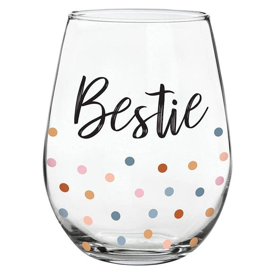 Bestie Stemless Wine Glass