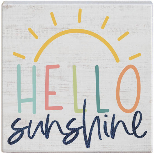 Hello Sunshine Block: 5.3" x 5.3" x 1.25"