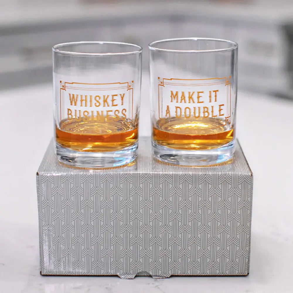 Whiskey Business Rock Glass Set