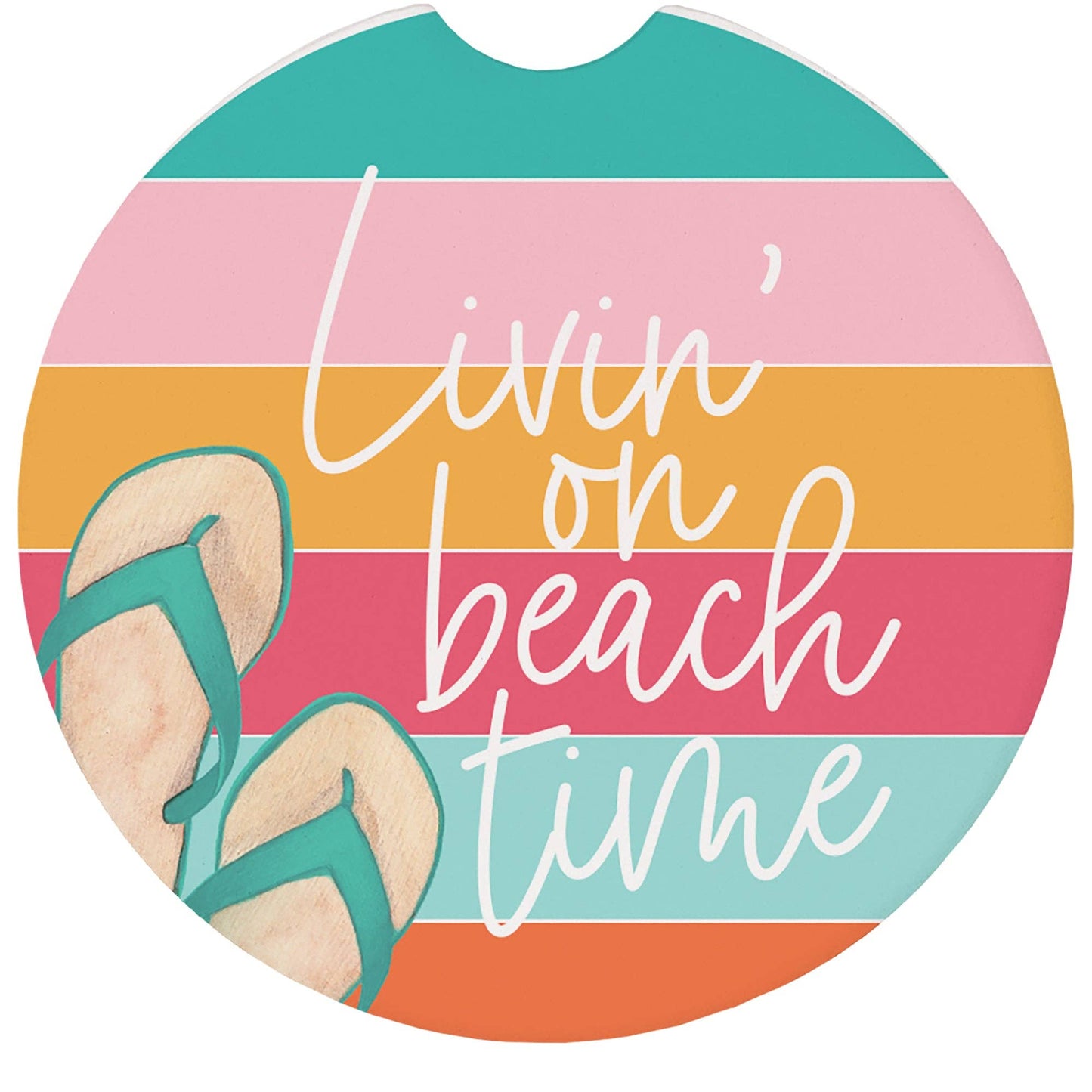 Beach Time Stripes - Car Coasters