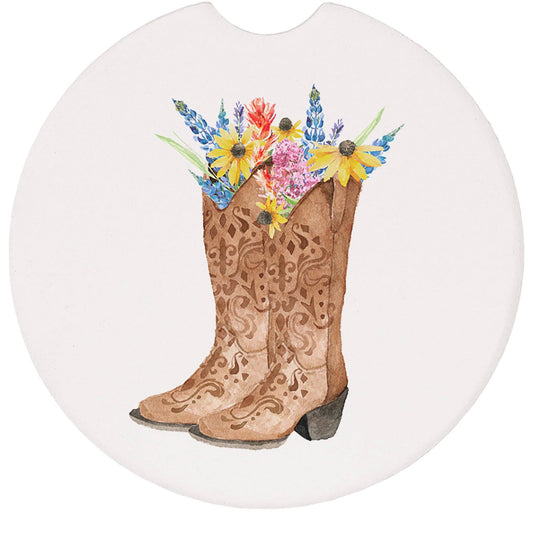 Wildflowers Boots - Car Coasters