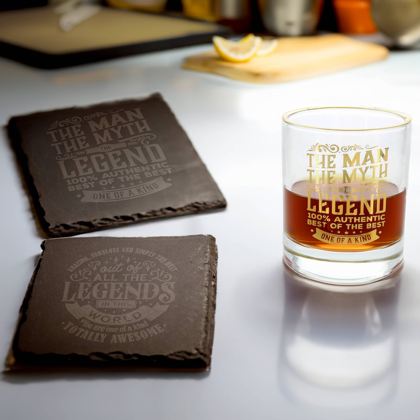 Man, Myth, Legend Slate Coaster