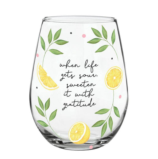 Gratitude Stemless Wine Glass
