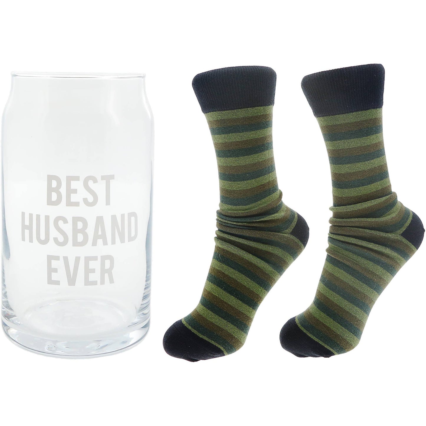 Beer Can Glass and Sock Set - Husband