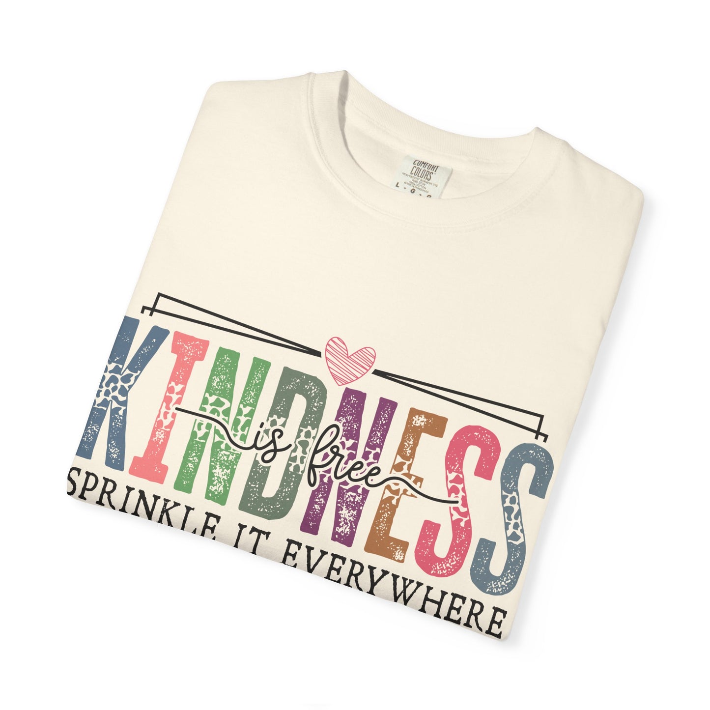 Sprinkle Kindness Graphic Tee, Comfort Colors®, Retro rainbow print, positive quote shirt, teacher gift idea