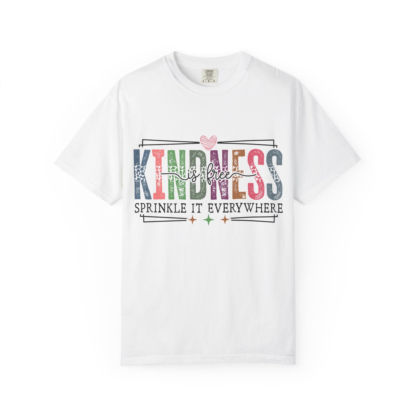 Sprinkle Kindness Graphic Tee, Comfort Colors®, Retro rainbow print, positive quote shirt, teacher gift idea