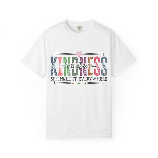 Sprinkle Kindness Graphic Tee, Comfort Colors®, Retro rainbow print, positive quote shirt, teacher gift idea