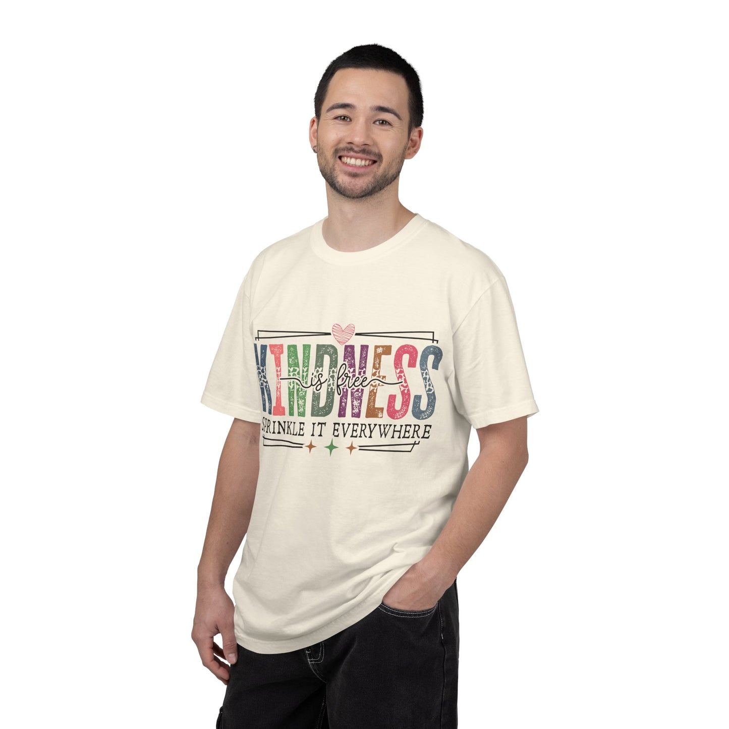 Sprinkle Kindness Graphic Tee, Comfort Colors®, Retro rainbow print, positive quote shirt, teacher gift idea