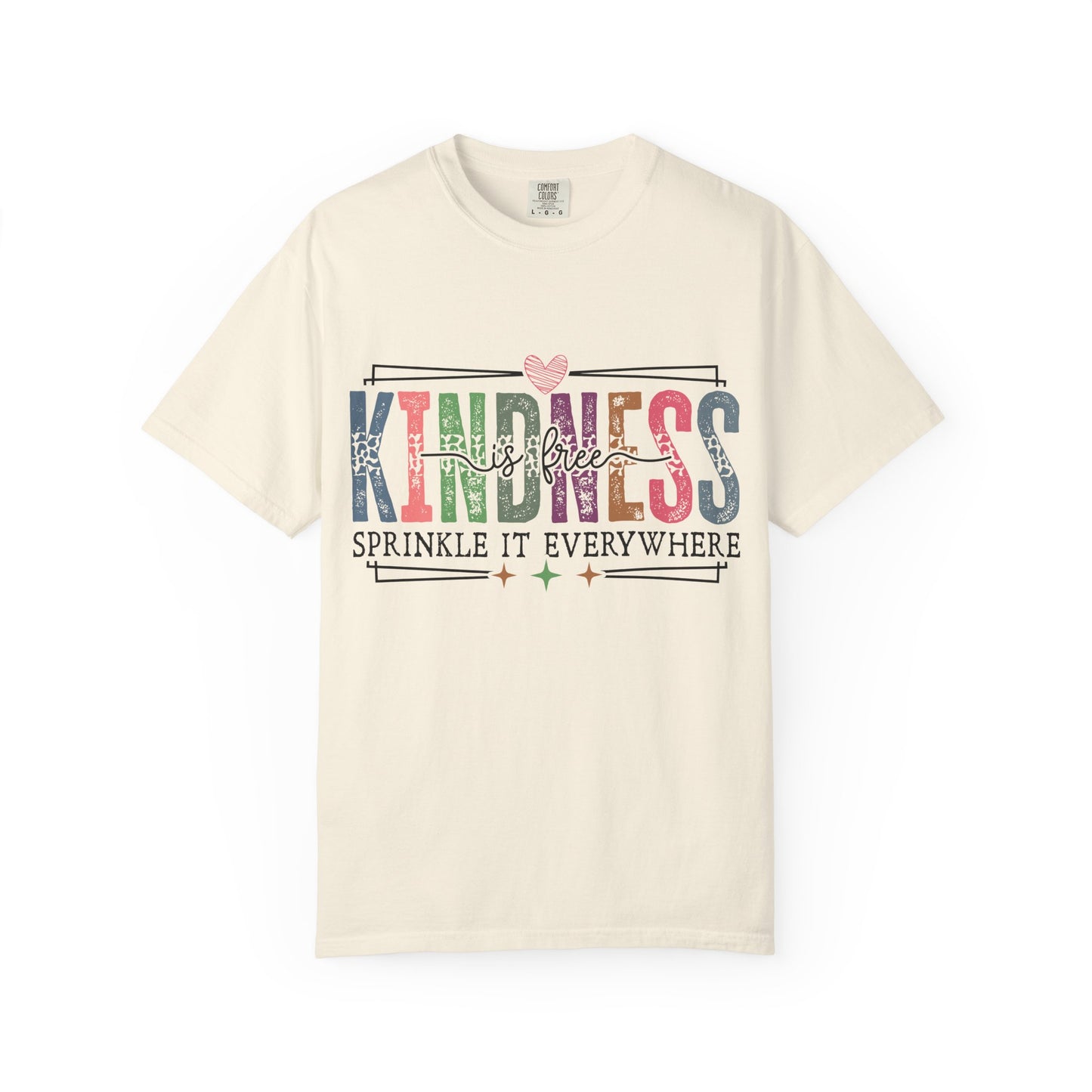 Sprinkle Kindness Graphic Tee, Comfort Colors®, Retro rainbow print, positive quote shirt, teacher gift idea