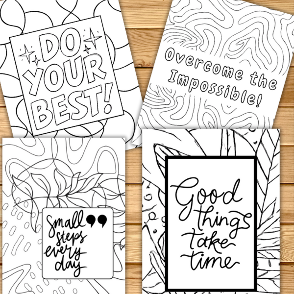 Printable Motivational Coloring Pages Abstract
