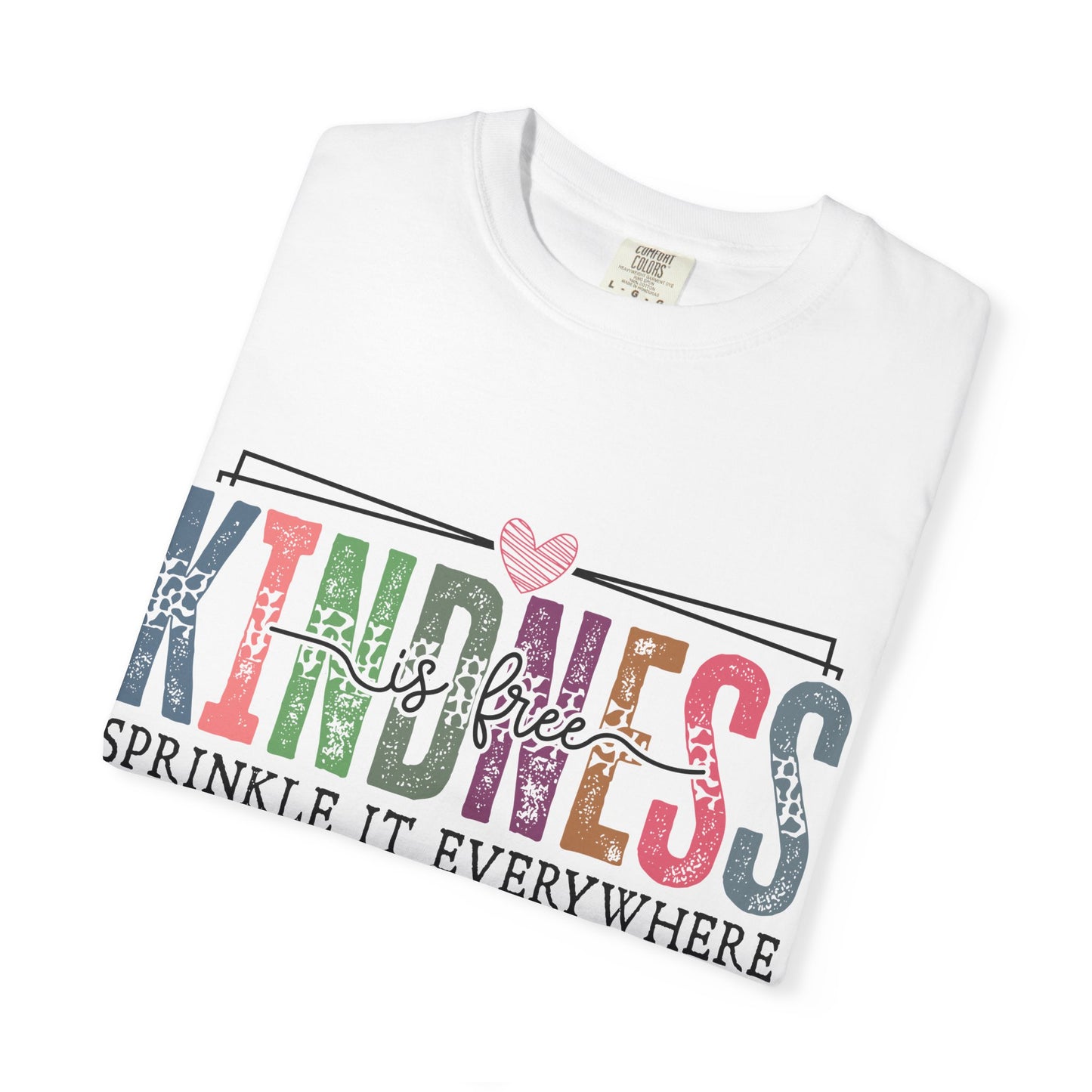 Sprinkle Kindness Graphic Tee, Comfort Colors®, Retro rainbow print, positive quote shirt, teacher gift idea