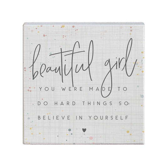 Beautiful Girl Block: 5.25" x 5.25" x 1.25"