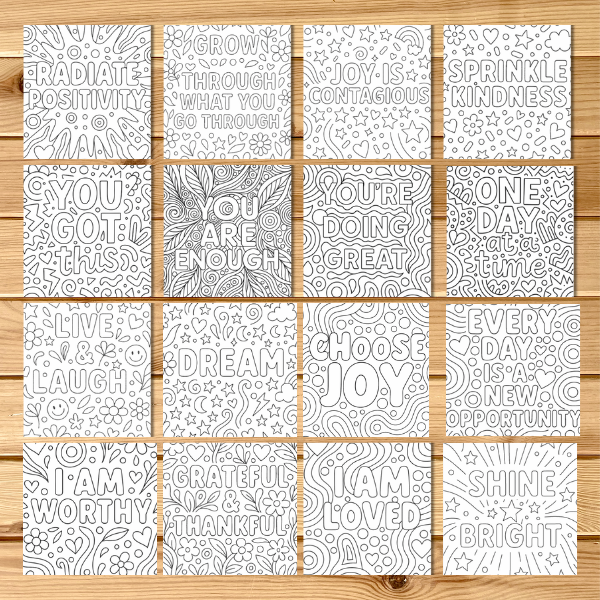 Positive Affirmations Coloring Page (PDF Download)