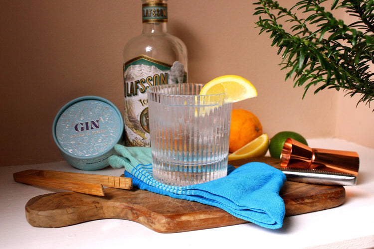 Gin Socks on the Rocks, Cotton Socks and Glass Set