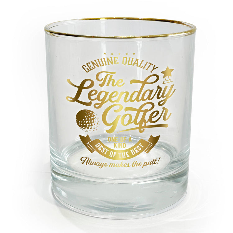 Legendary Golfer Rocks Glass, Vintage Whiskey Tumbler, Golf Enthusiast Drinkware