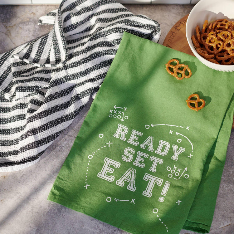 Football Kitchen Towel Set, Gameday Party Decor, Cotton Dish Towels