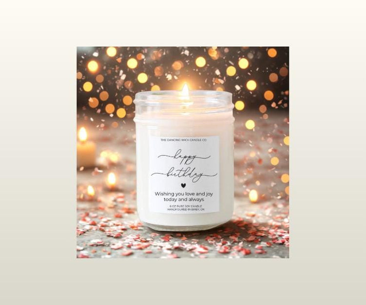 Happy Birthday Soy Candle, Birthday Cake Scent, Handpoured Home Decor