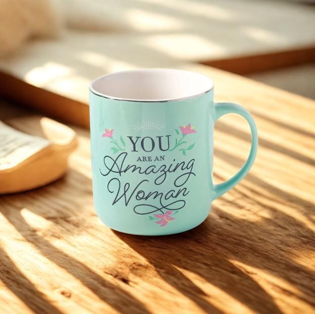 Ceramic Mug "You Are An Woman" – Inspirational Floral Coffee Cup