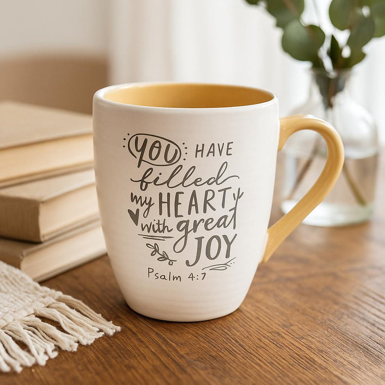 Christian Mug, Inspirational Faith Message, Ceramic 18 Oz