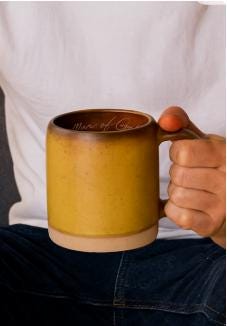 Man of God Mug, Jeremiah 17:7 Scripture, Rustic Stoneware Christian Coffee Cup for Men, 18oz