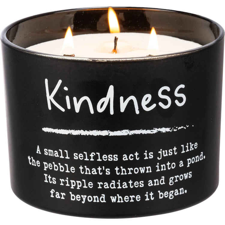 Kindness Poetry Soy Wax Candle, Lemongrass Scent, Black Jar Home Decor