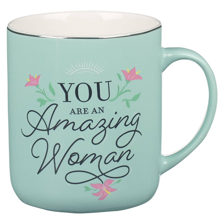 Ceramic Mug "You Are An Woman" – Inspirational Floral Coffee Cup
