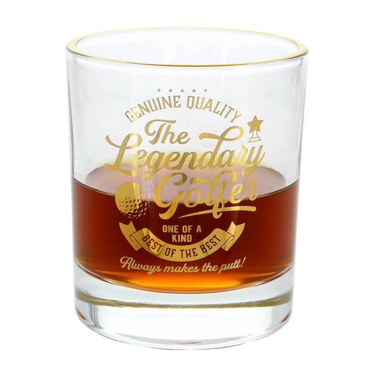 Legendary Golfer Rocks Glass, Vintage Whiskey Tumbler, Golf Enthusiast Drinkware