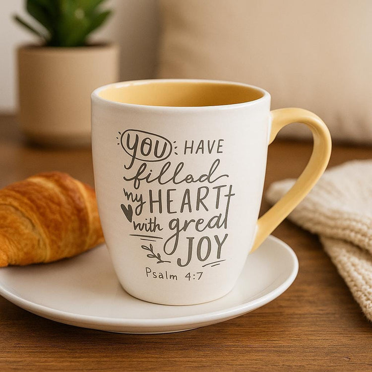 Christian Mug, Inspirational Faith Message, Ceramic 18 Oz