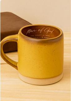 Man of God Mug, Jeremiah 17:7 Scripture, Rustic Stoneware Christian Coffee Cup for Men, 18oz