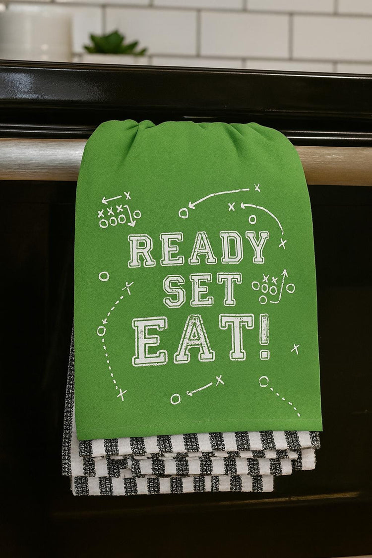 Football Kitchen Towel Set, Gameday Party Decor, Cotton Dish Towels