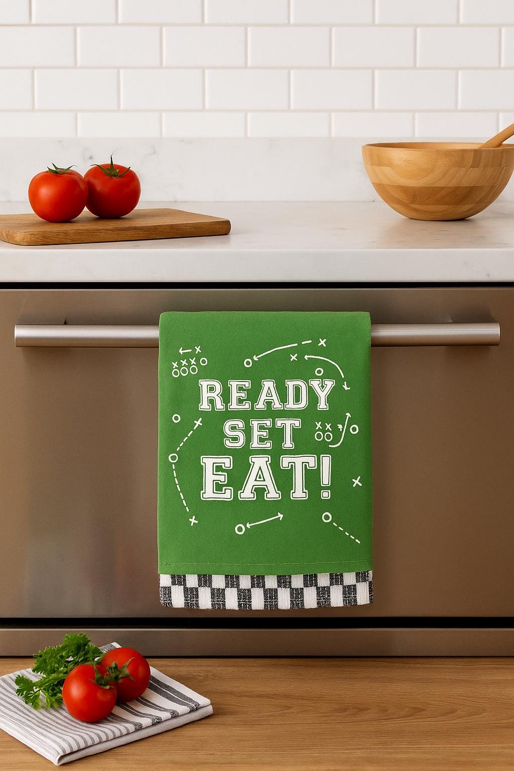 Football Kitchen Towel Set, Gameday Party Decor, Cotton Dish Towels