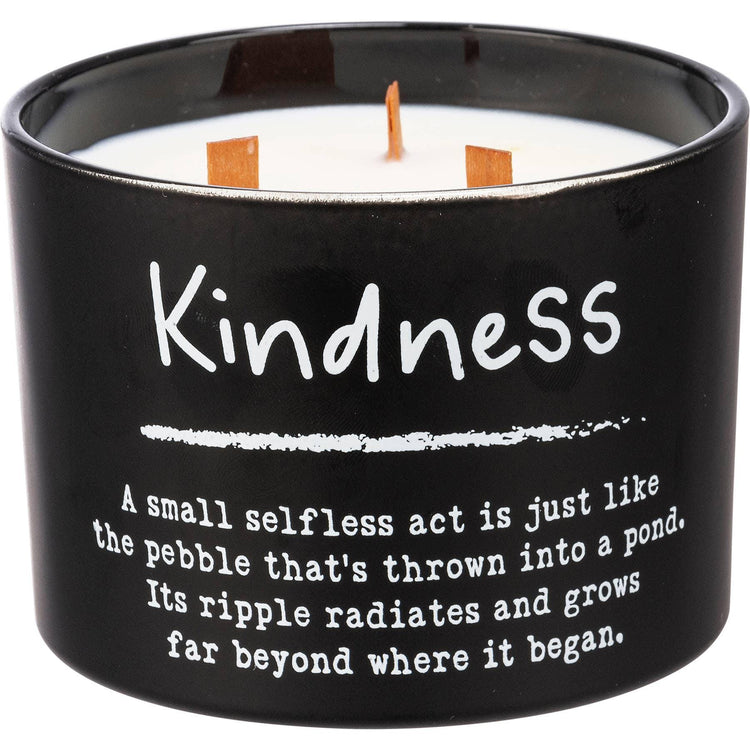 Kindness Poetry Soy Wax Candle, Lemongrass Scent, Black Jar Home Decor