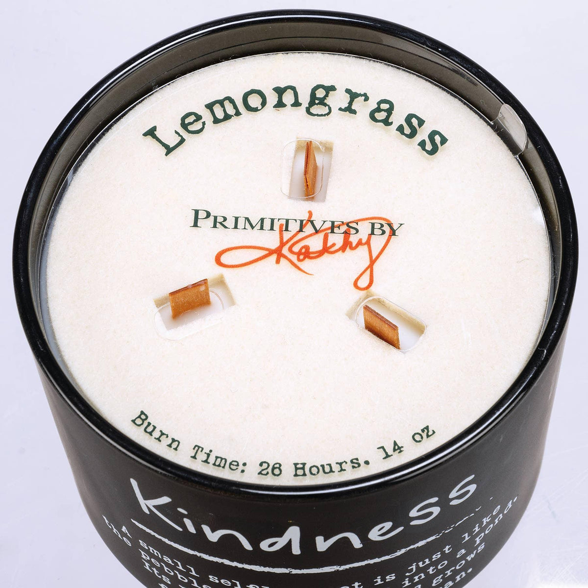 Kindness Poetry Soy Wax Candle, Lemongrass Scent, Black Jar Home Decor