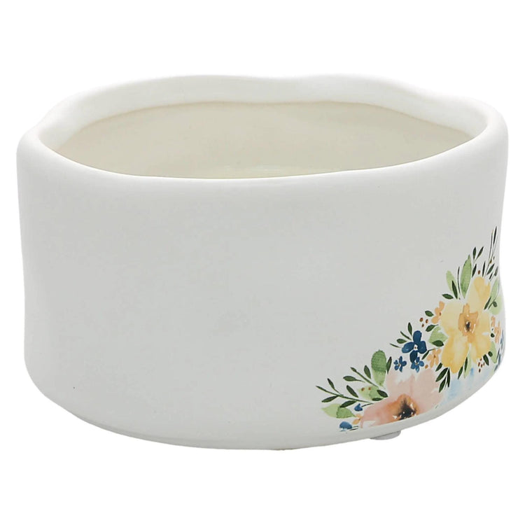 Floral Ceramic Candle, Happy Reveal, Positive Affirmation, Gift for Her, Choose Joy