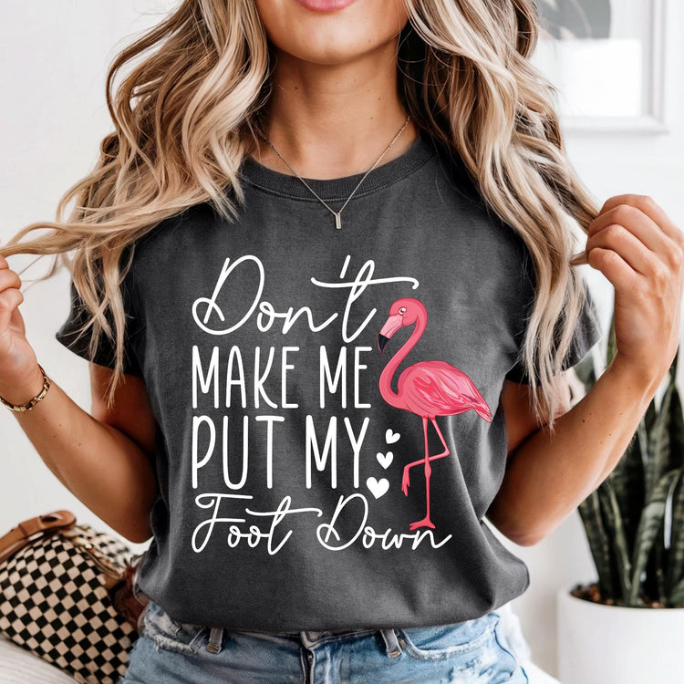 Funny Flamingo Tee Shirt Beach Humor Tropical Design Summer Vacation Style Casual Wear Everyday Comfort Colors Garment Dyed Soft Fabric Unisex Fit Animal Lover Gift Perfect Beach Day Outfit Relaxed Style Summer Wardrobe Essential Trendy