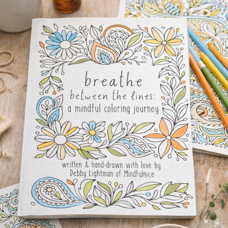 Mindful Coloring Book and Car Coaster Set, Stress Relief Self Care Bundle