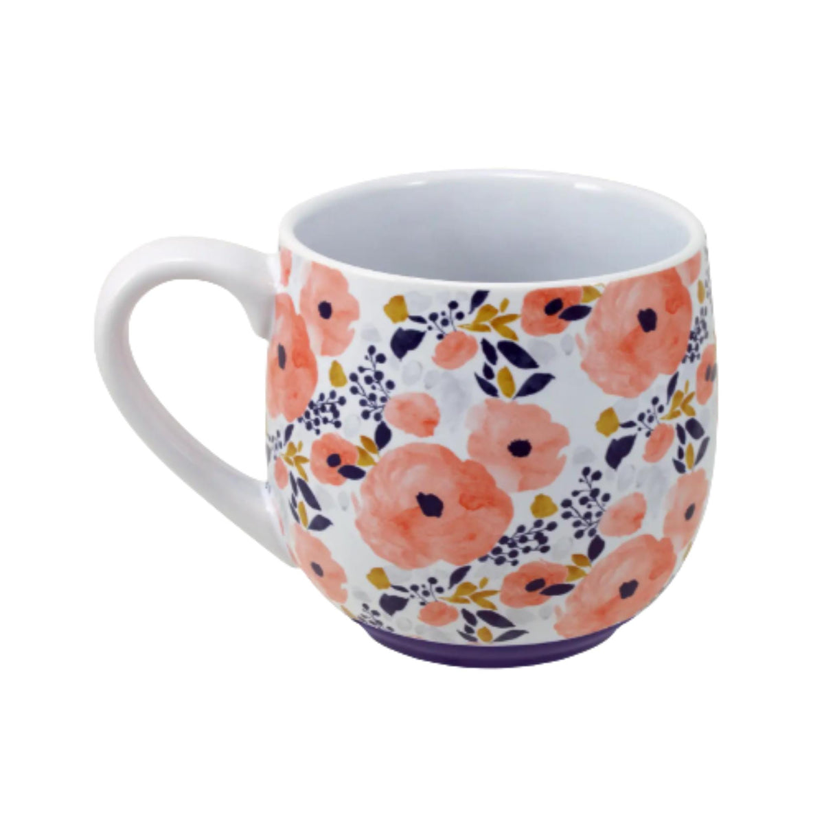 Floral Ceramic Mug, Inspirational Faith Message, Boho Coffee Cup (18 Oz)