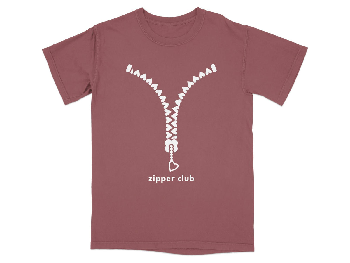 Zipper Club Heart T-Shirt, Minimalist Love Zipper Graphic Tee