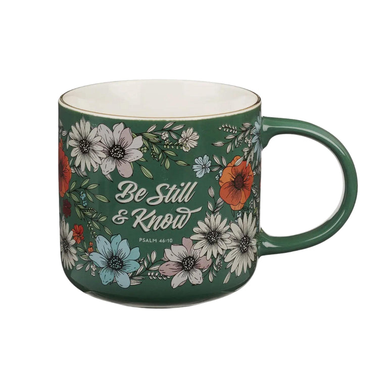 Floral Bible Verse Mug | Psalm 46:10 Christian Coffee Mug, Faith Gift