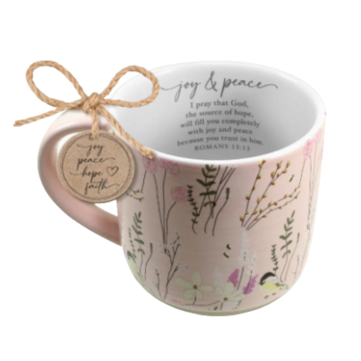 Floral Watercolor Mug, Christian Faith Encouragement Gift, Ceramic Coffee Cup