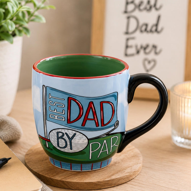 Ceramic Golf Mug, Dad By Par Coffee Cup, Father's Day Gift
