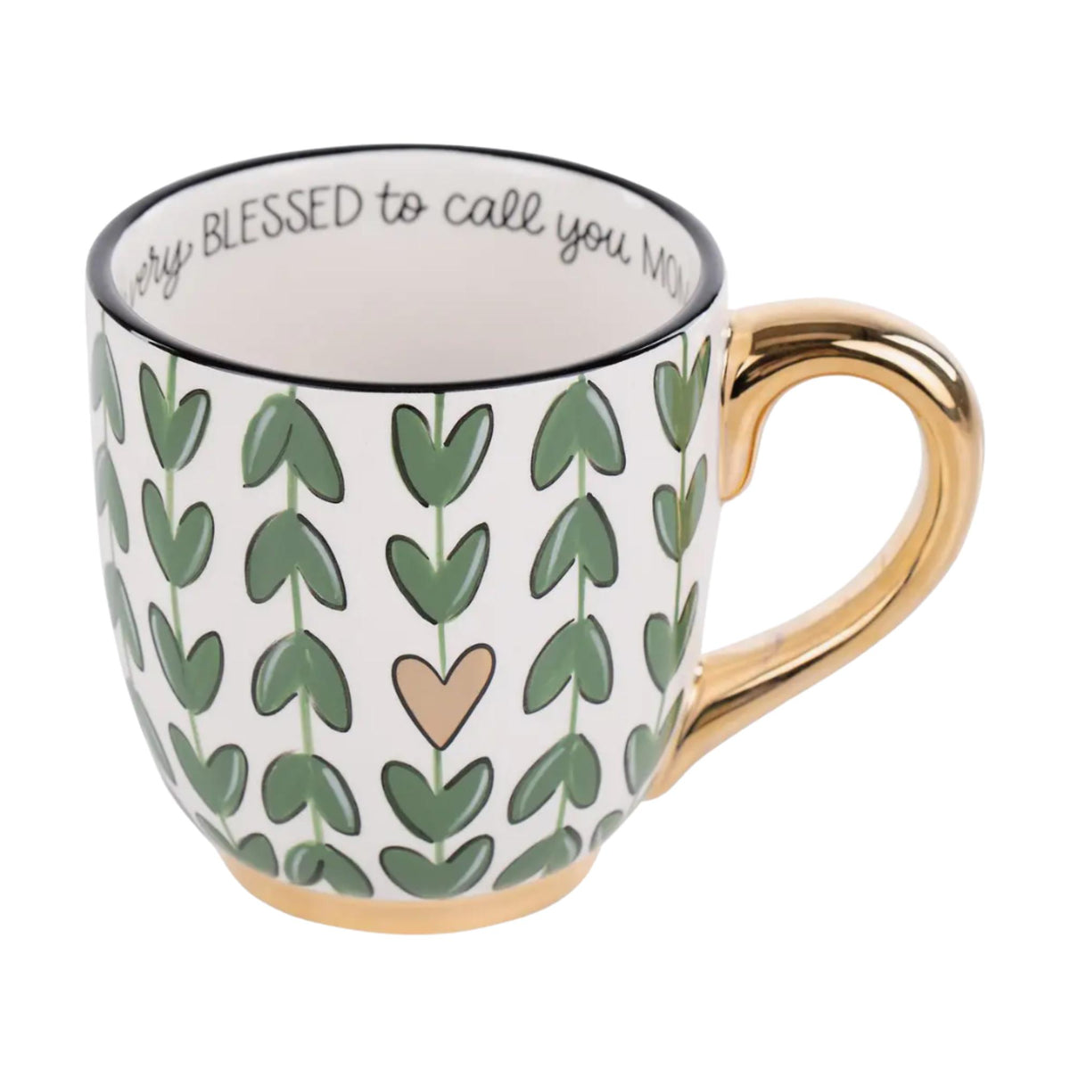Floral Ceramic Mug, Inspirational Faith Message, Boho Coffee Cup (18 Oz)