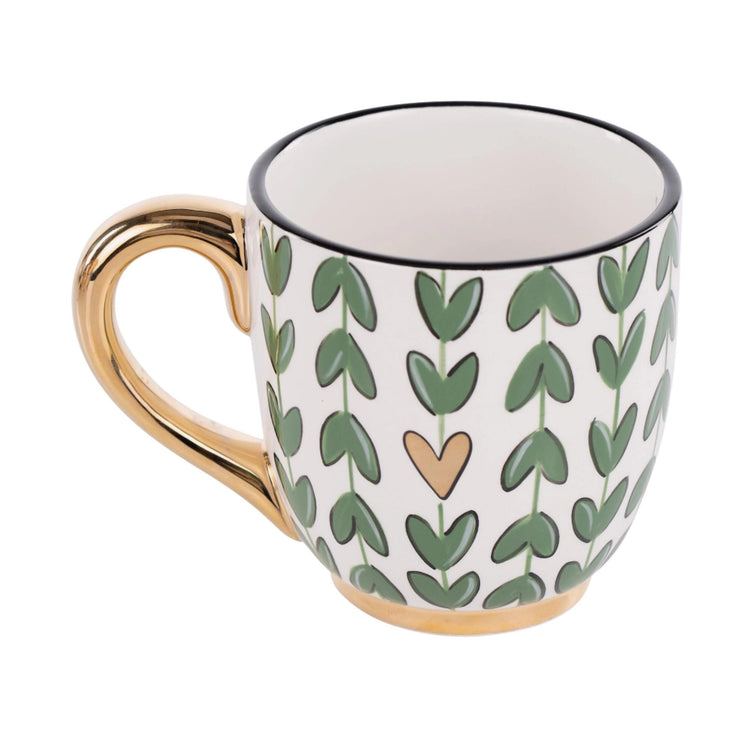 Floral Ceramic Mug, Inspirational Faith Message, Boho Coffee Cup (18 Oz)