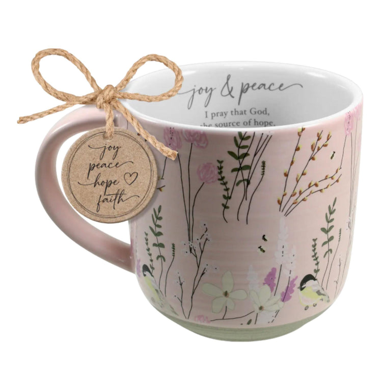 Floral Watercolor Mug, Christian Faith Encouragement Gift, Ceramic Coffee Cup