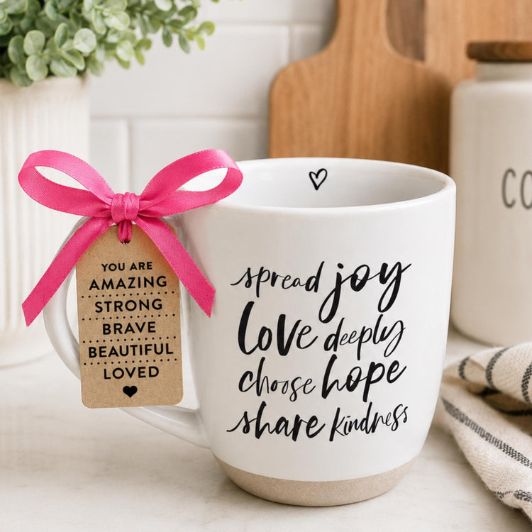 Inspirational Ceramic Mug | Spread Joy, Love Deeply, Choose Hope, Share Kindness