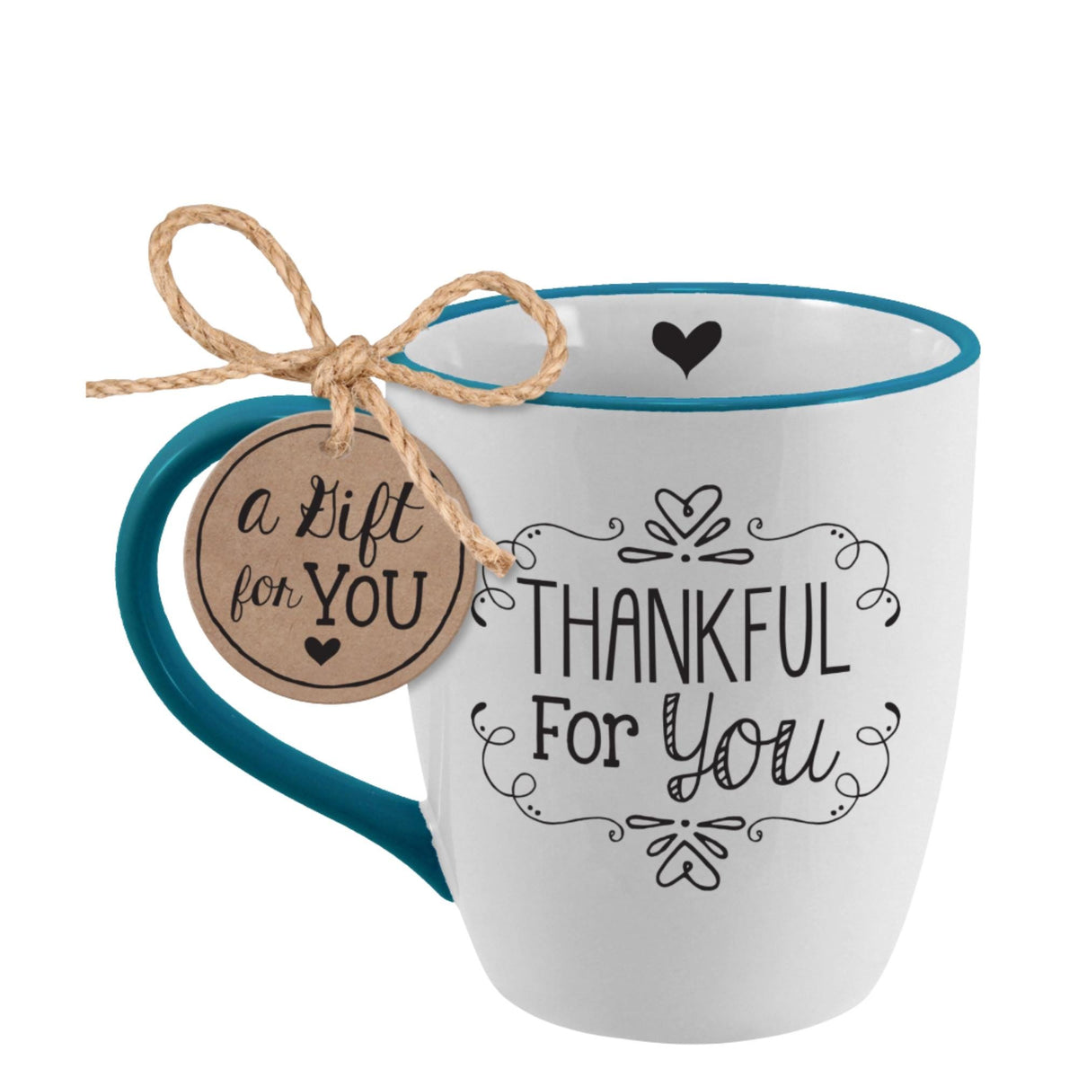 Christian Mug, Numbers 6:24-25 Bible Verse, Teal Rim Ceramic Cup